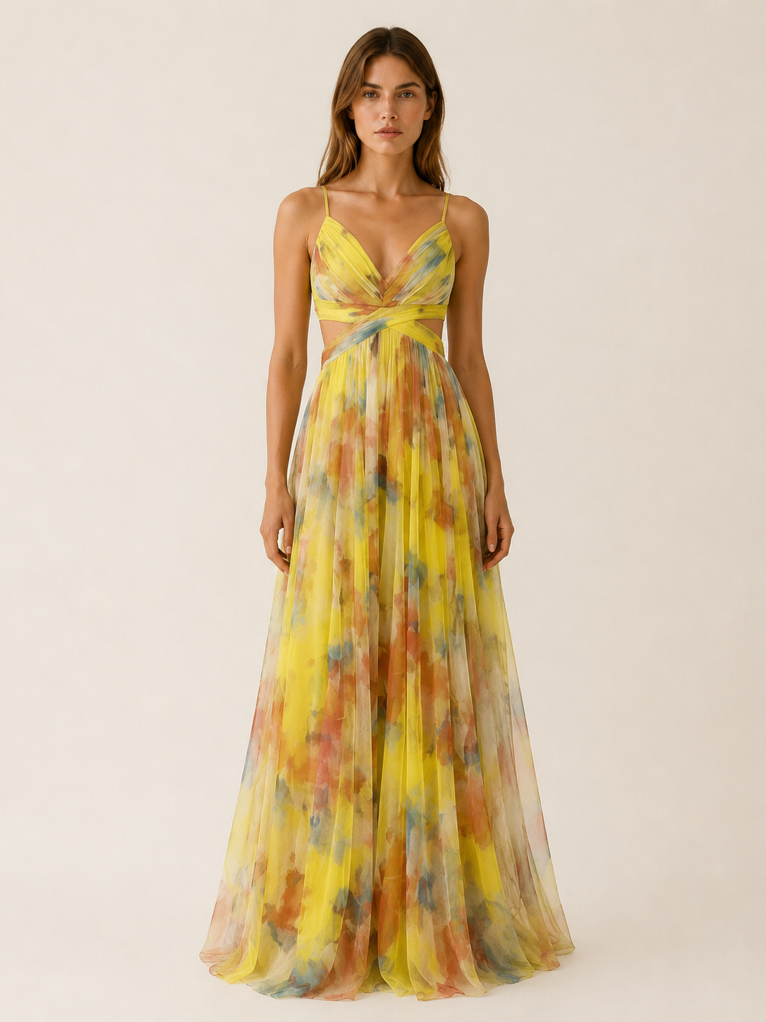Brina | Wedding Guest Maxi Dress with Floral Print