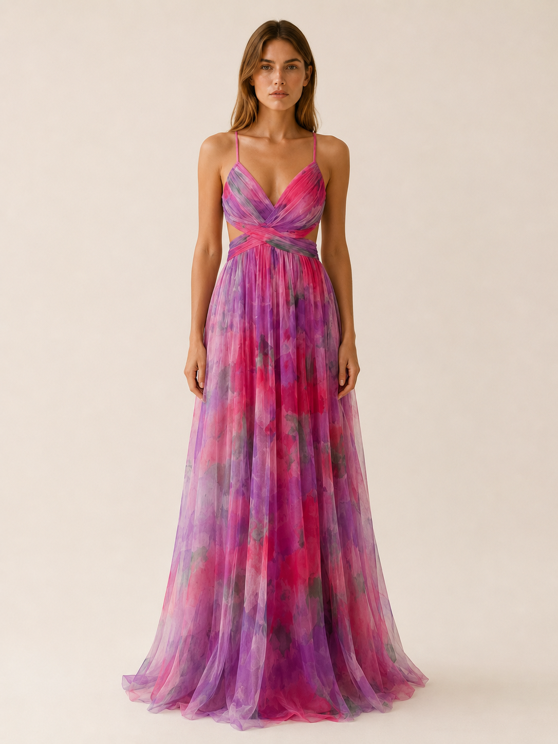 Brina | Wedding Guest Maxi Dress with Floral Print
