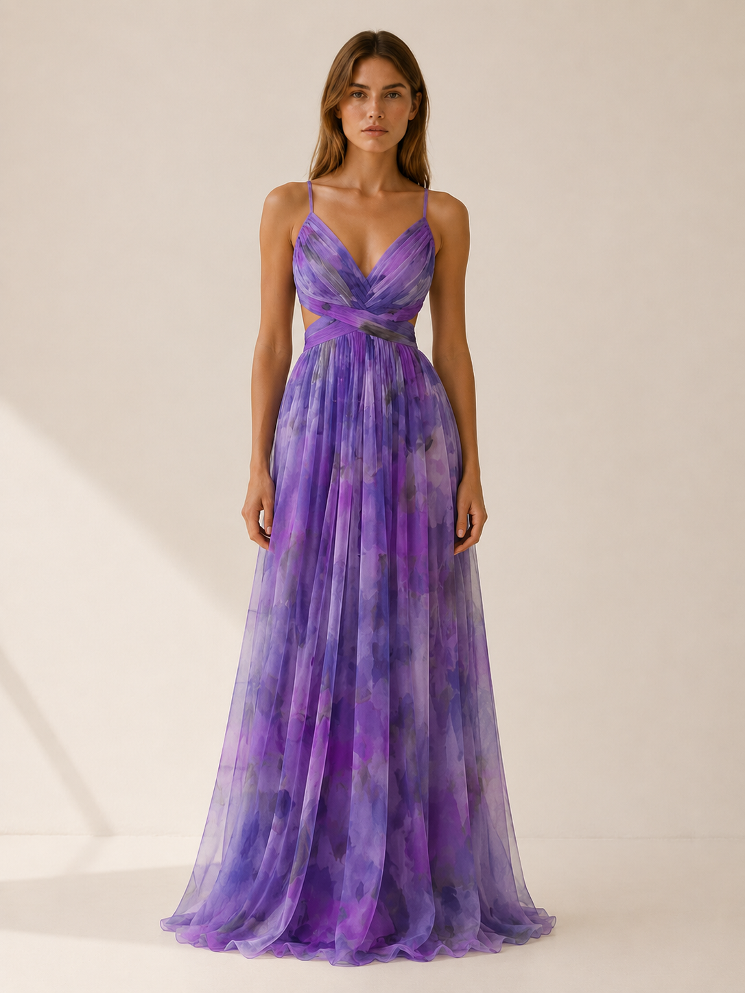 Brina | Wedding Guest Maxi Dress with Floral Print