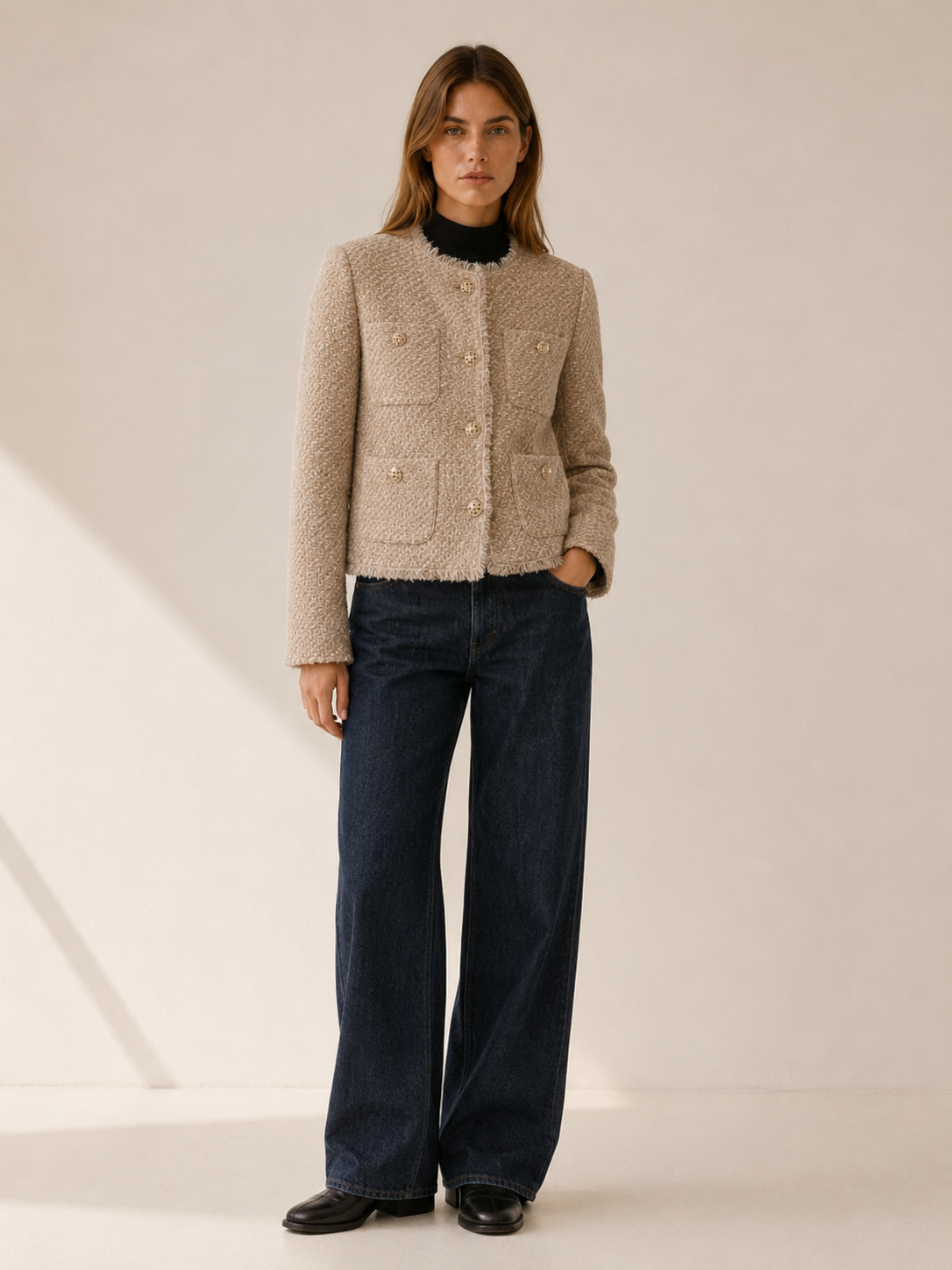 Bryony | Cropped Blazer with Button Front
