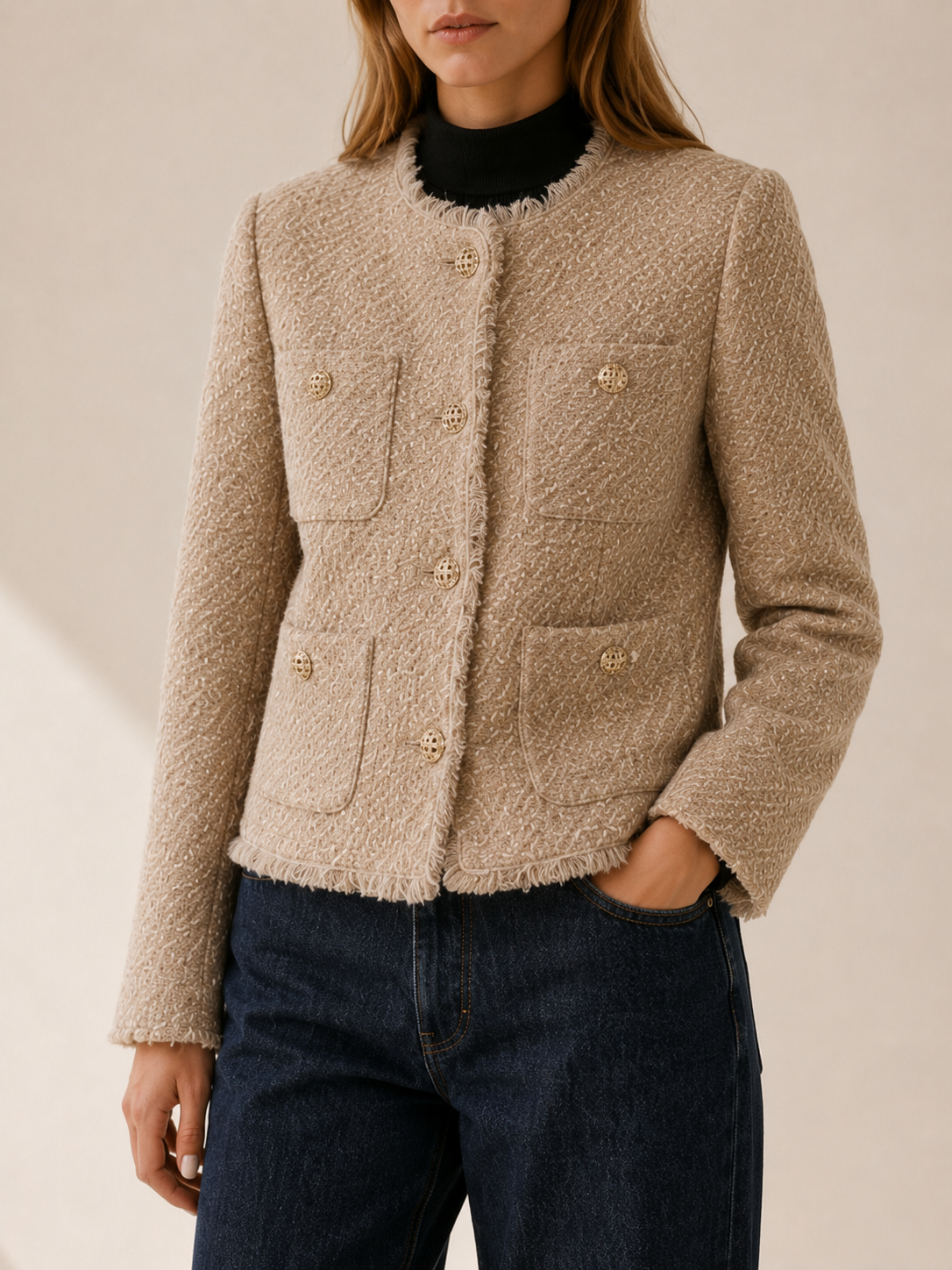 Bryony | Cropped Blazer with Button Front