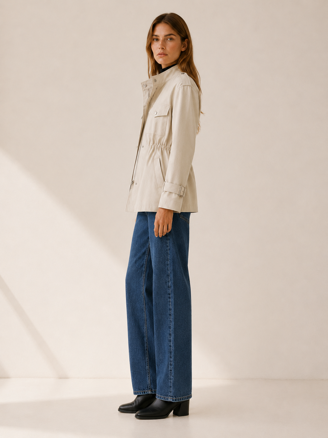 Caelvienne | Winter Coat with Shawl Collar and Tie Waist