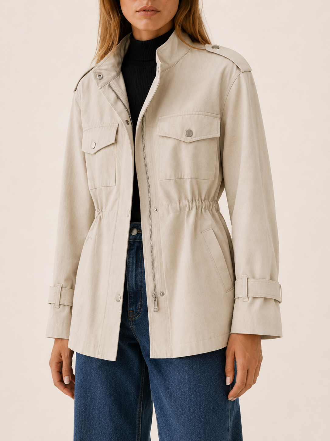 Caelvienne | Winter Coat with Shawl Collar and Tie Waist