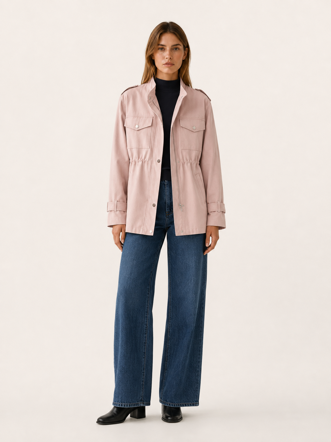 Caelvienne | Winter Coat with Shawl Collar and Tie Waist