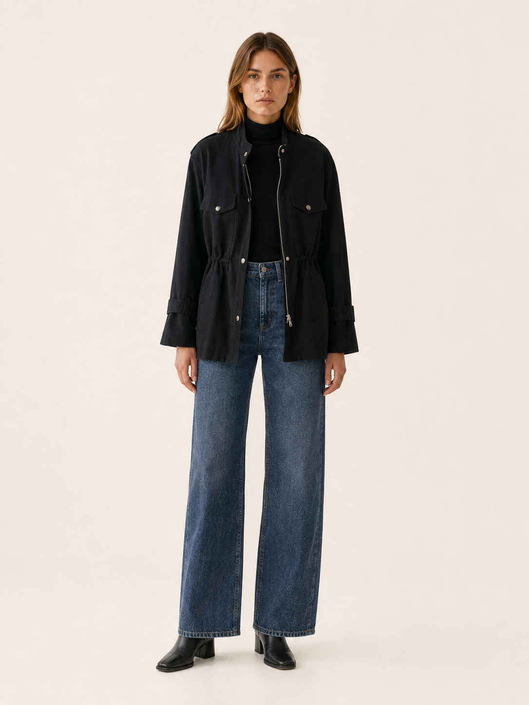 Caelvienne | Winter Coat with Shawl Collar and Tie Waist