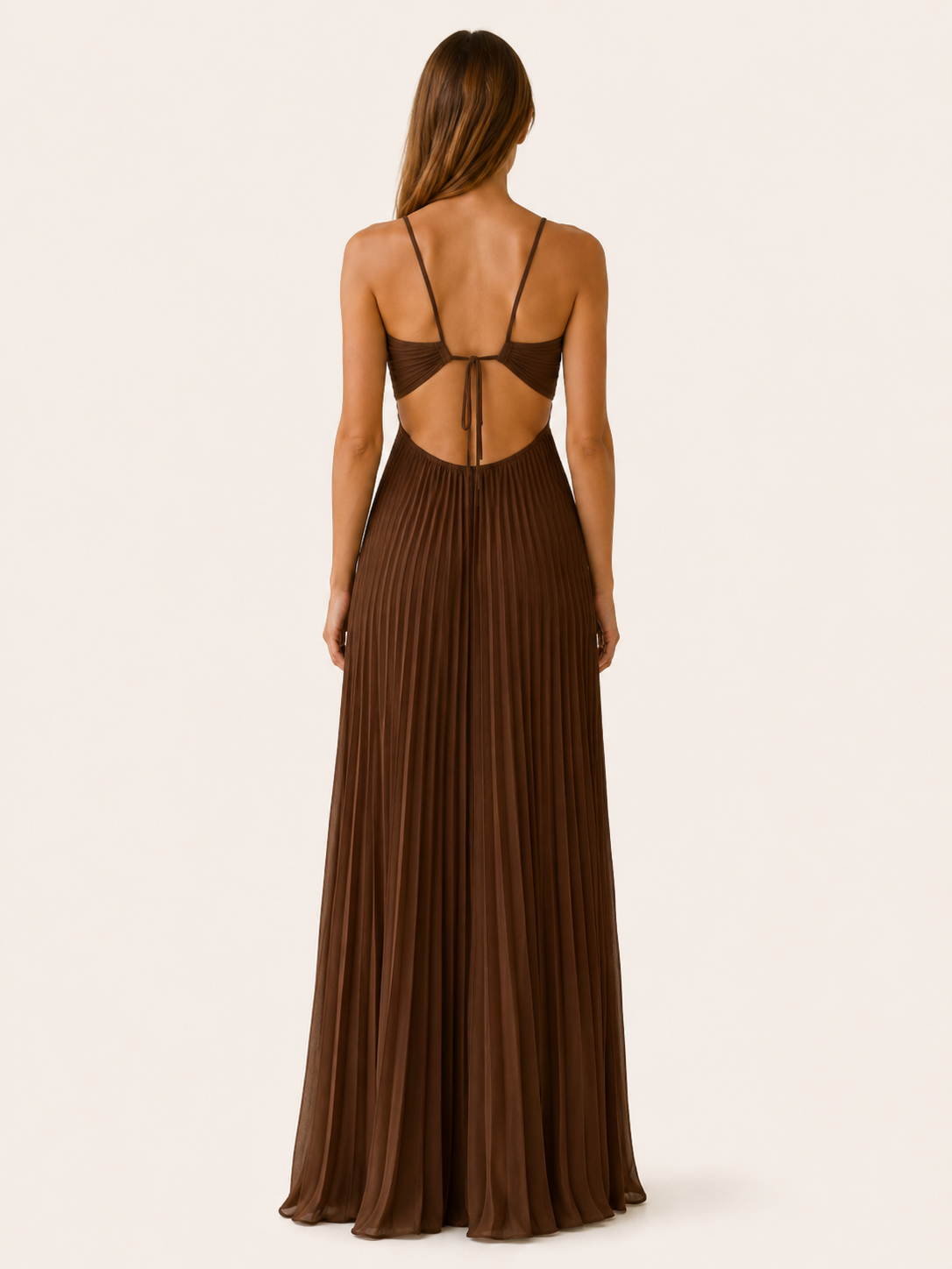 Caitlin | Pleated Maxi Dress with Strappy Back