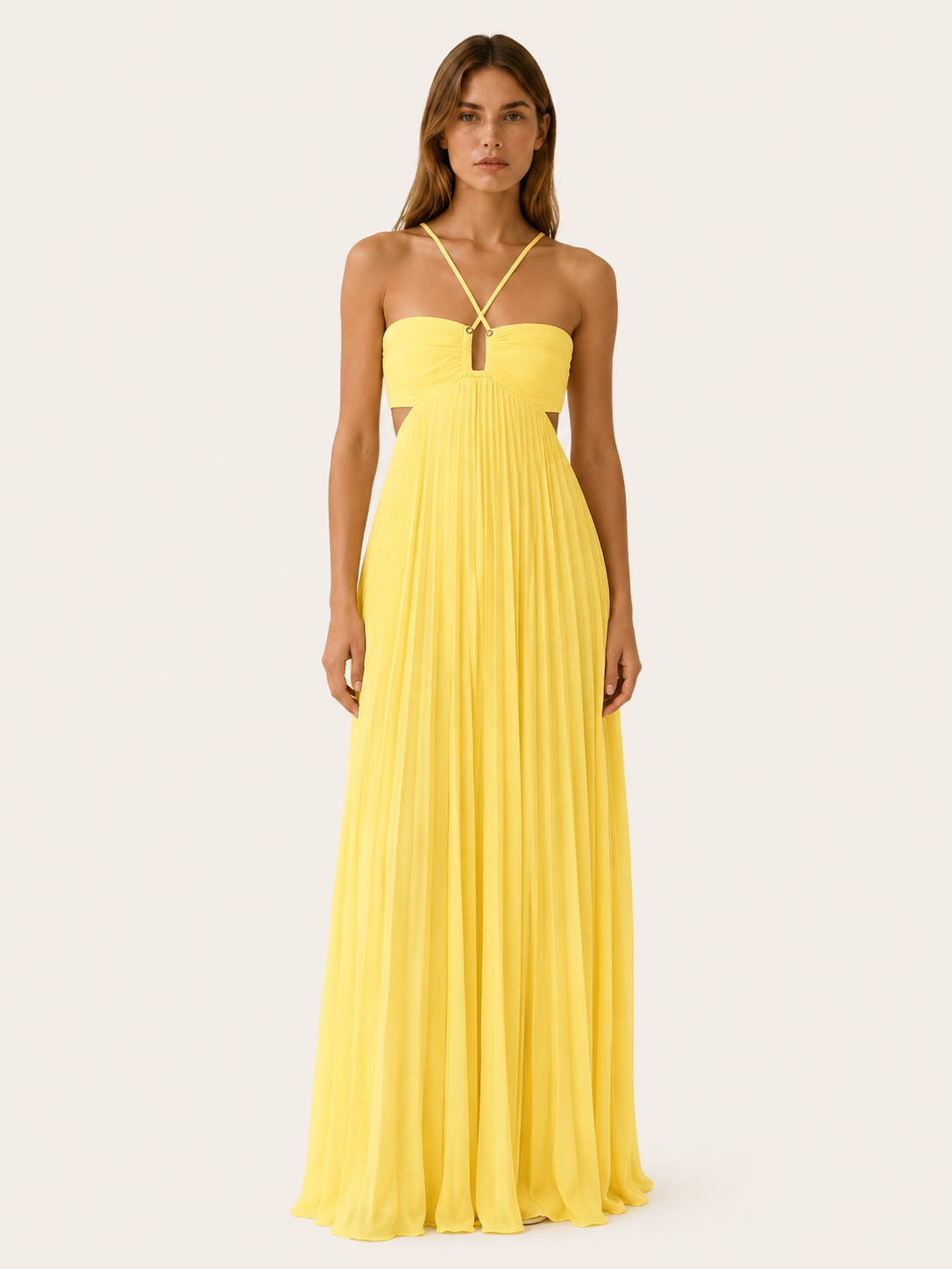 Caitlin | Pleated Maxi Dress with Strappy Back