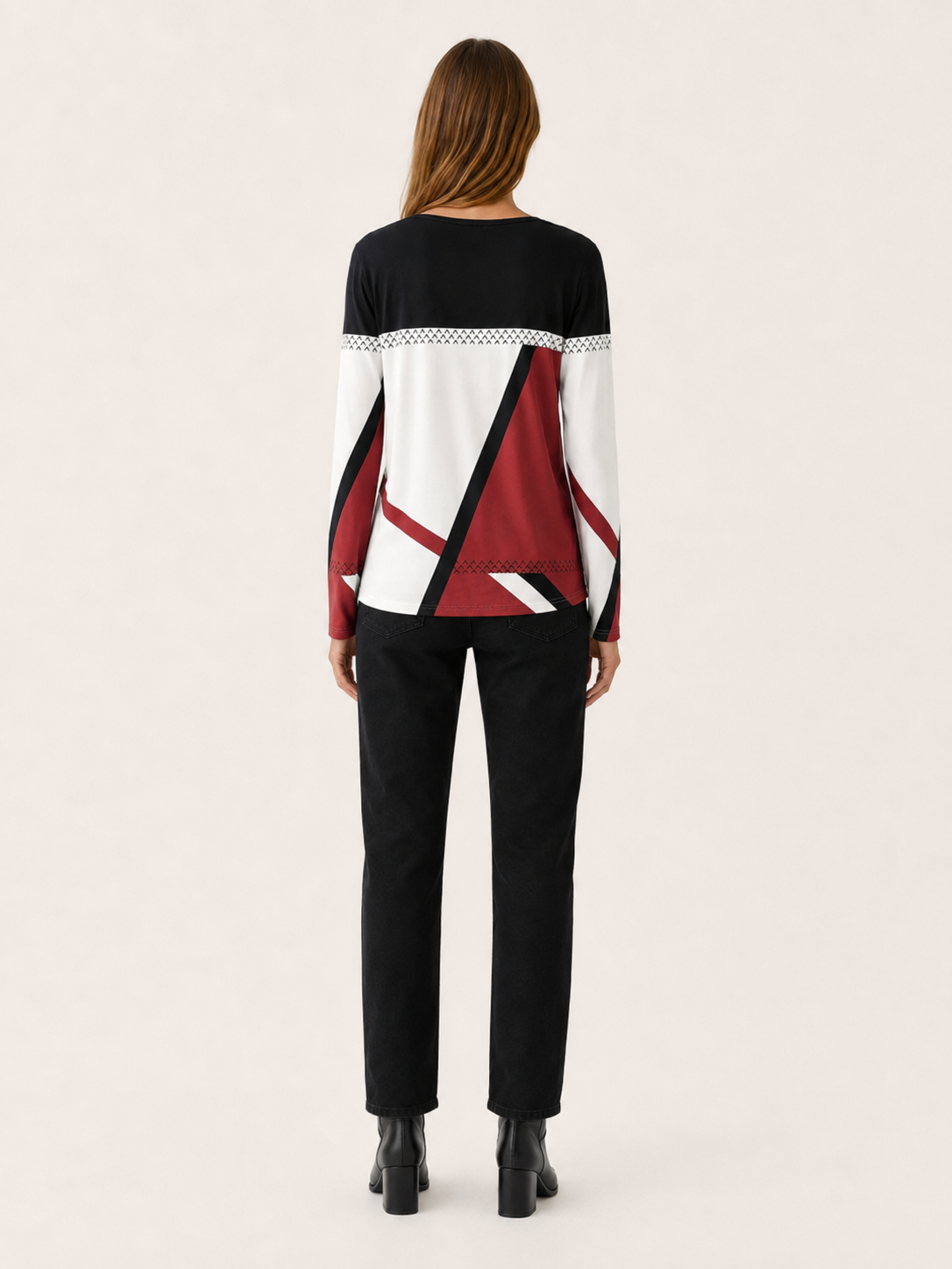 Calandra | Women's Colour Block Round Neck Jumper