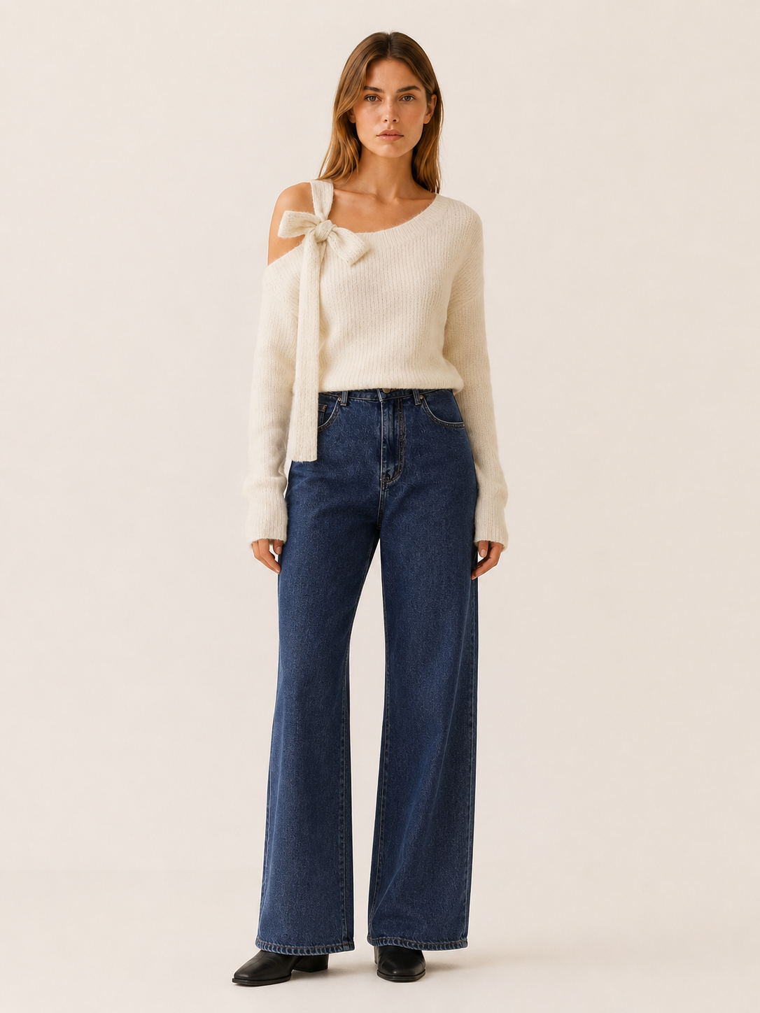 Calliane | One-Shoulder Jumper with Bow Detail