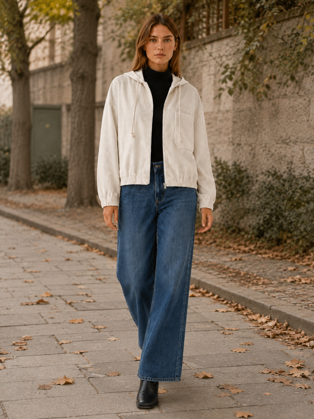 Calpurnia | Women's Zip Through Hooded Jacket