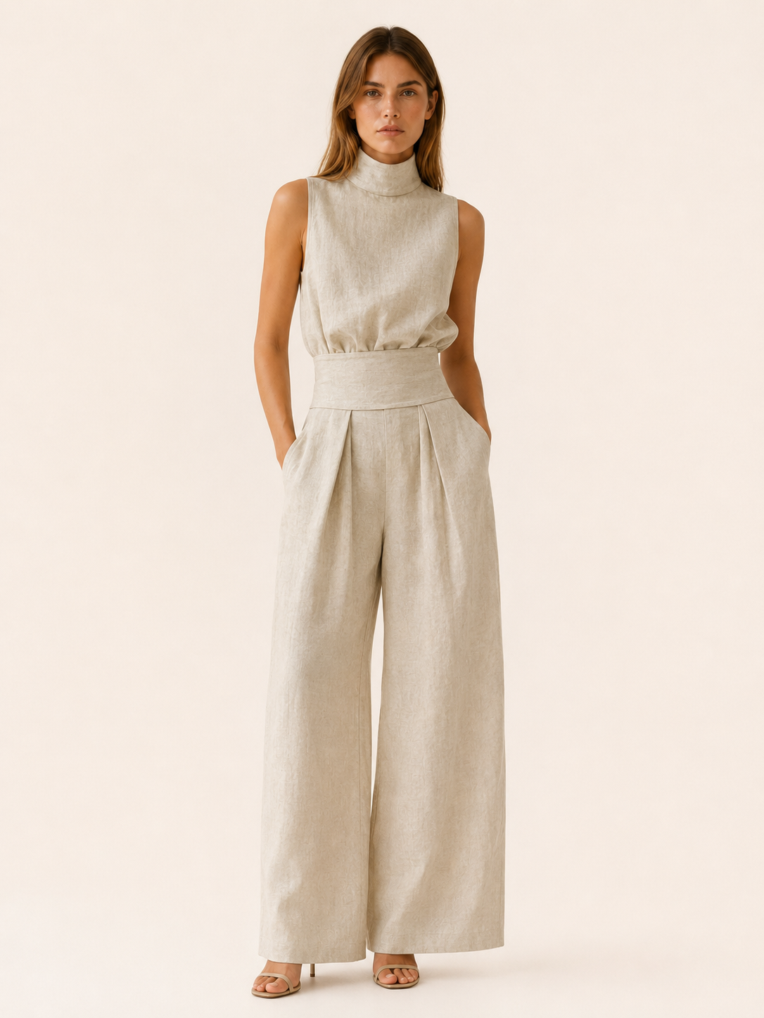 Cambria | Linen Co Ord Set with Wide Leg Trousers