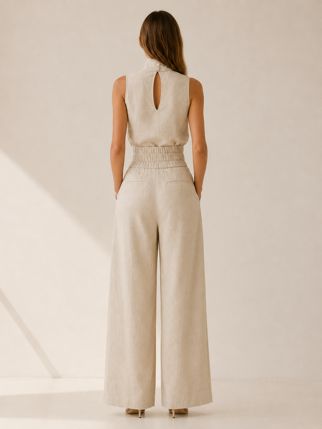 Cambria | Linen Co Ord Set with Wide Leg Trousers