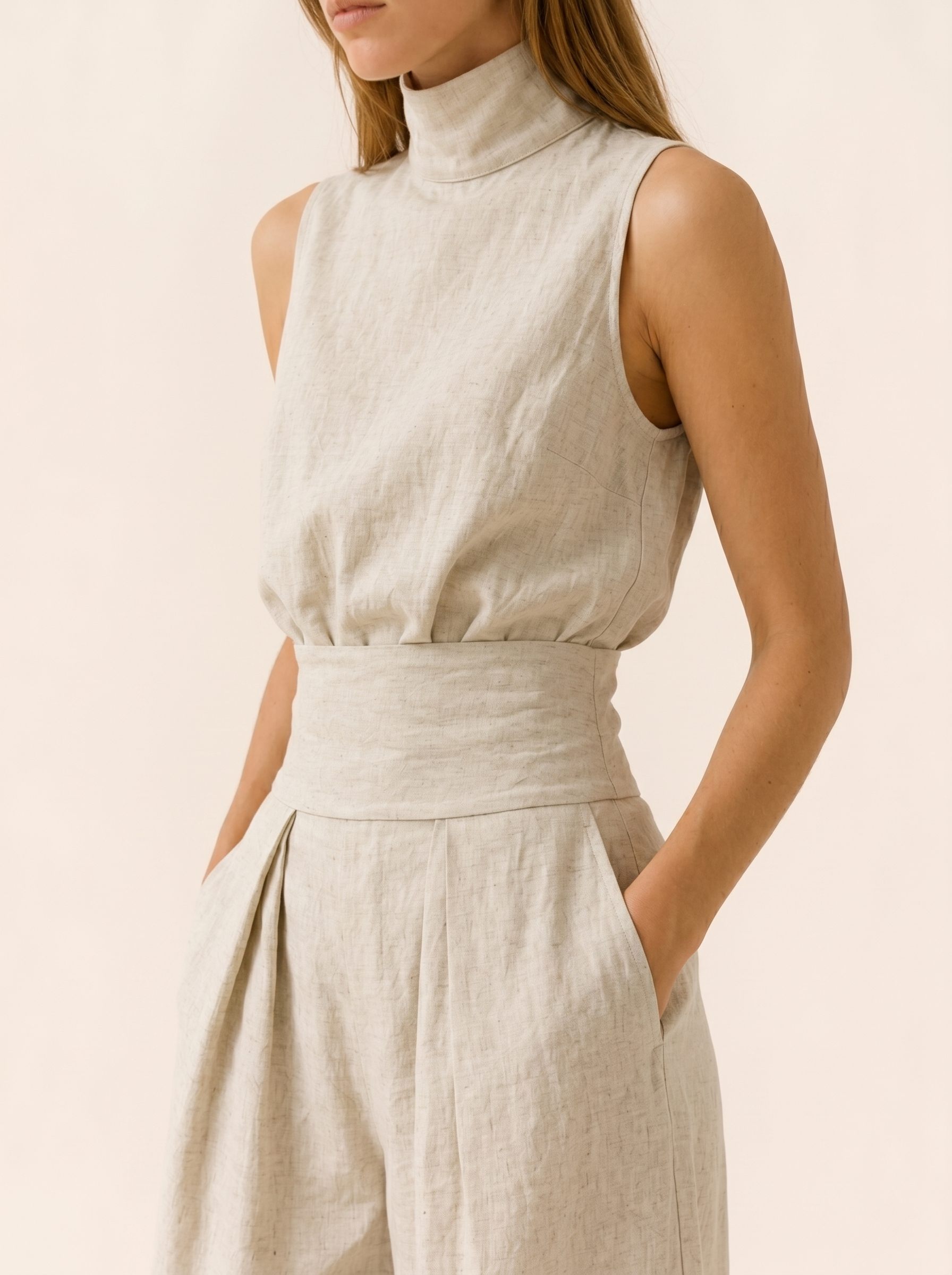 Cambria | Linen Co Ord Set with Wide Leg Trousers