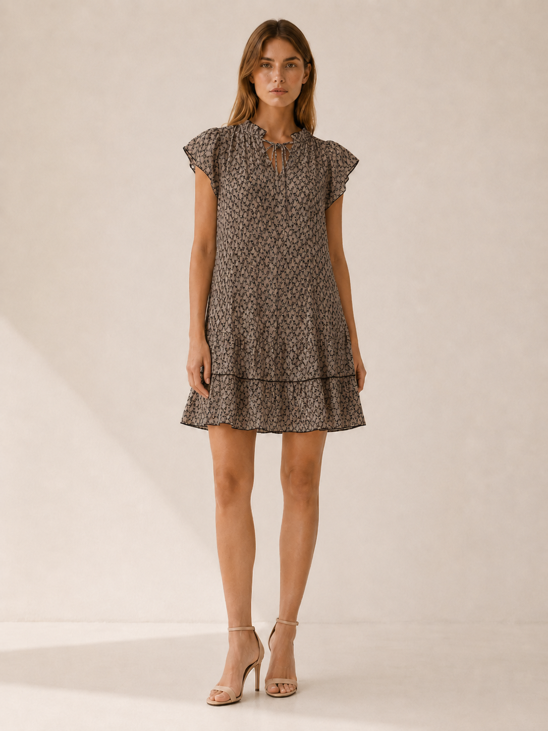 Camden | Printed Mini Dress with Ruffle Hem Summer Dress