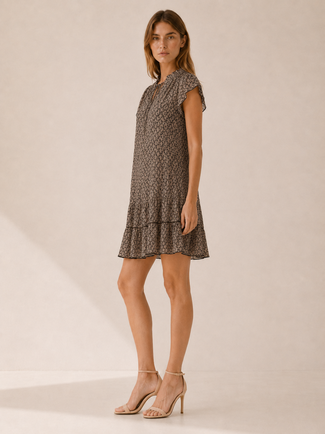 Camden | Printed Mini Dress with Ruffle Hem Summer Dress