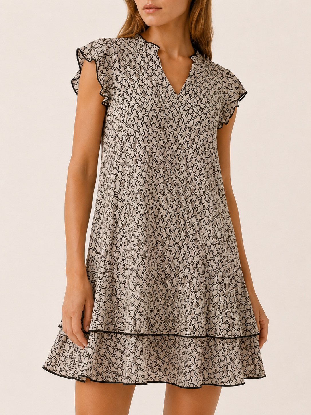 Camden | Printed Mini Dress with Ruffle Hem Summer Dress