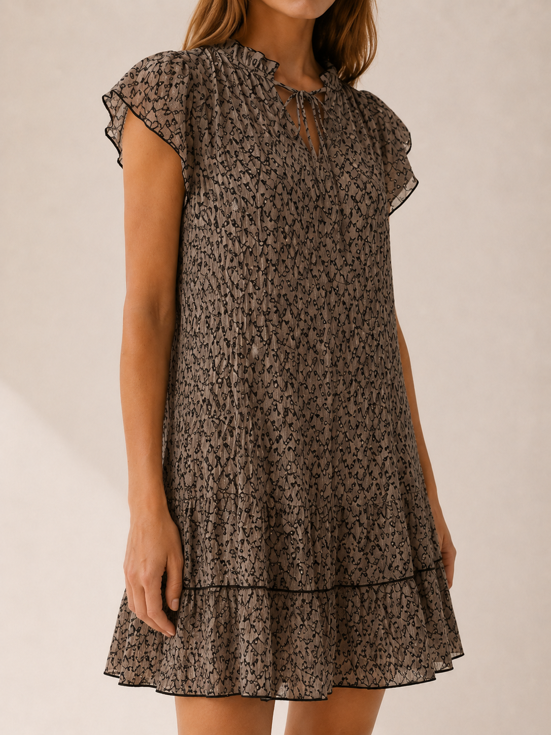 Camden | Printed Mini Dress with Ruffle Hem Summer Dress
