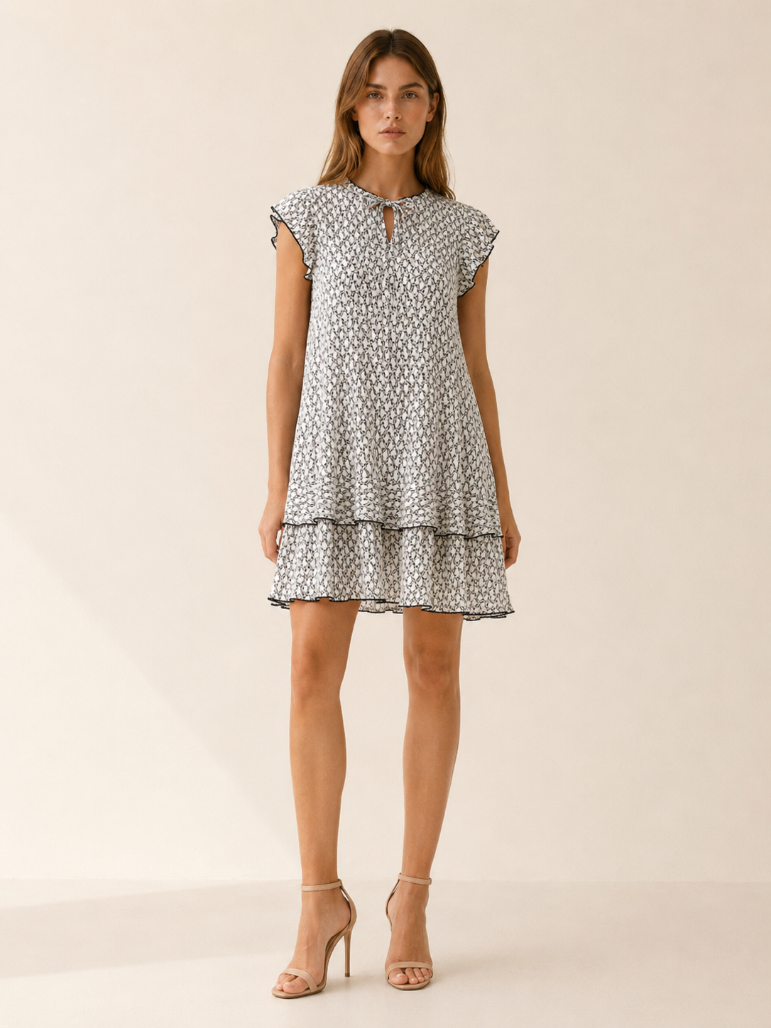 Camden | Printed Mini Dress with Ruffle Hem Summer Dress