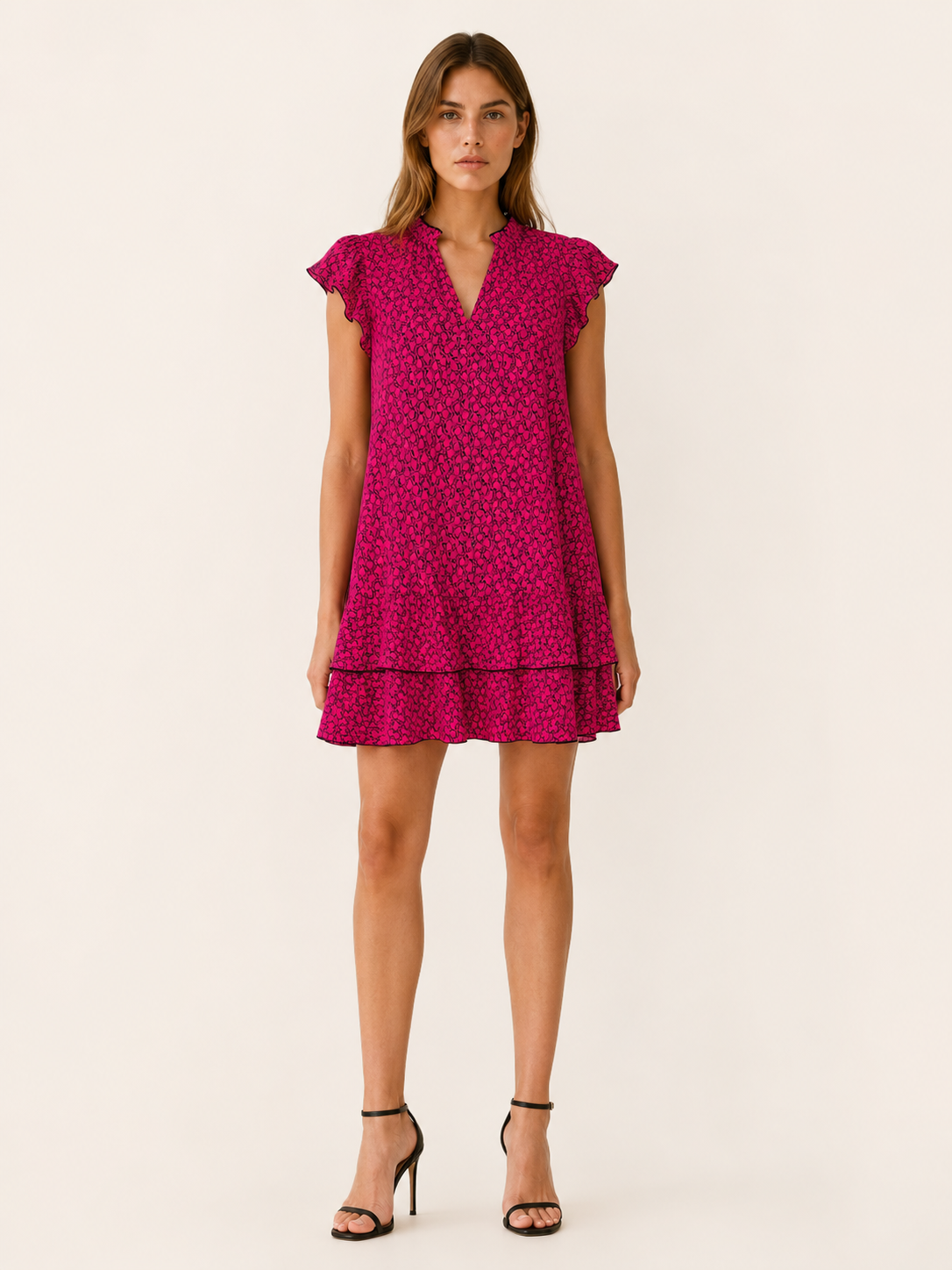 Camden | Printed Mini Dress with Ruffle Hem Summer Dress