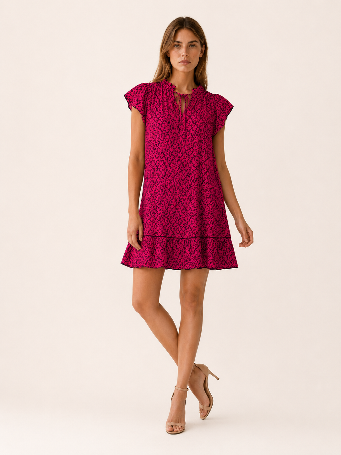 Camden | Printed Mini Dress with Ruffle Hem Summer Dress