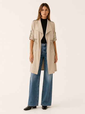 Camille | Women’s Short Trench Coat with Drawstring Waist