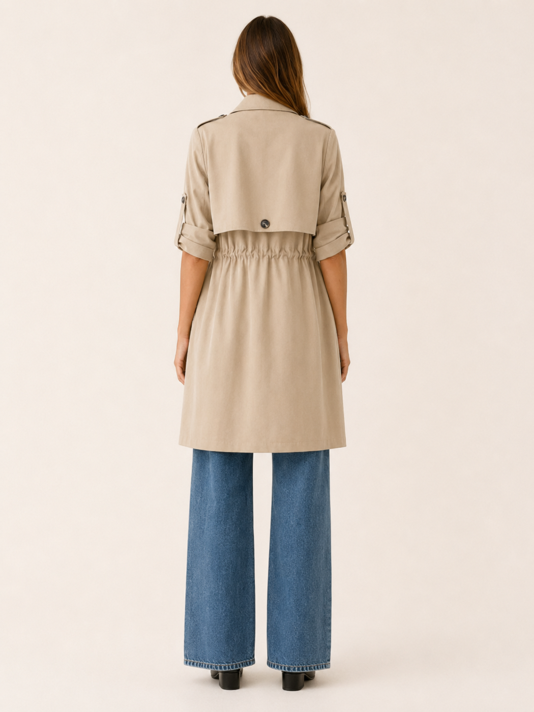 Camille | Women’s Short Trench Coat with Drawstring Waist