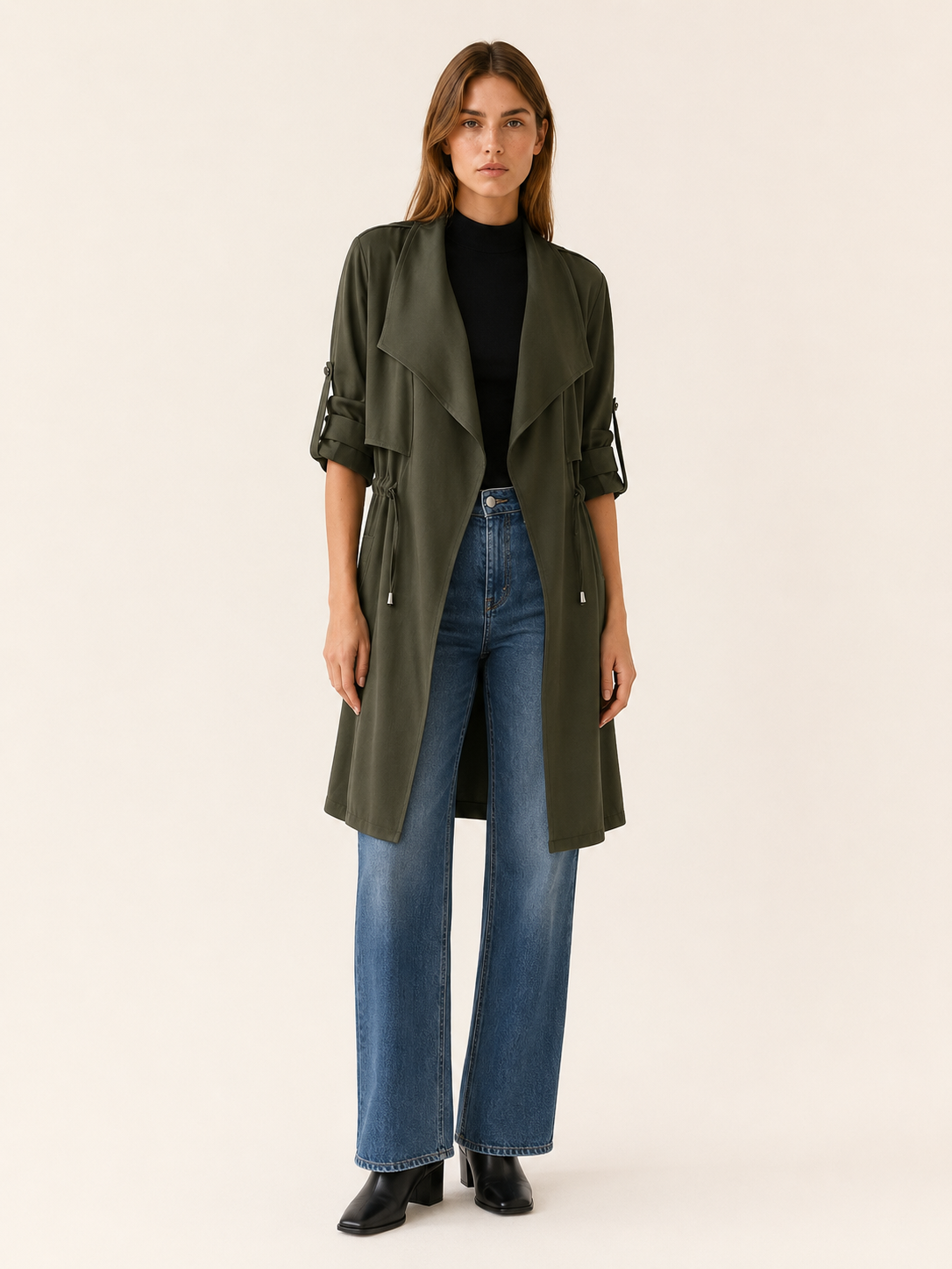 Camille | Women’s Short Trench Coat with Drawstring Waist