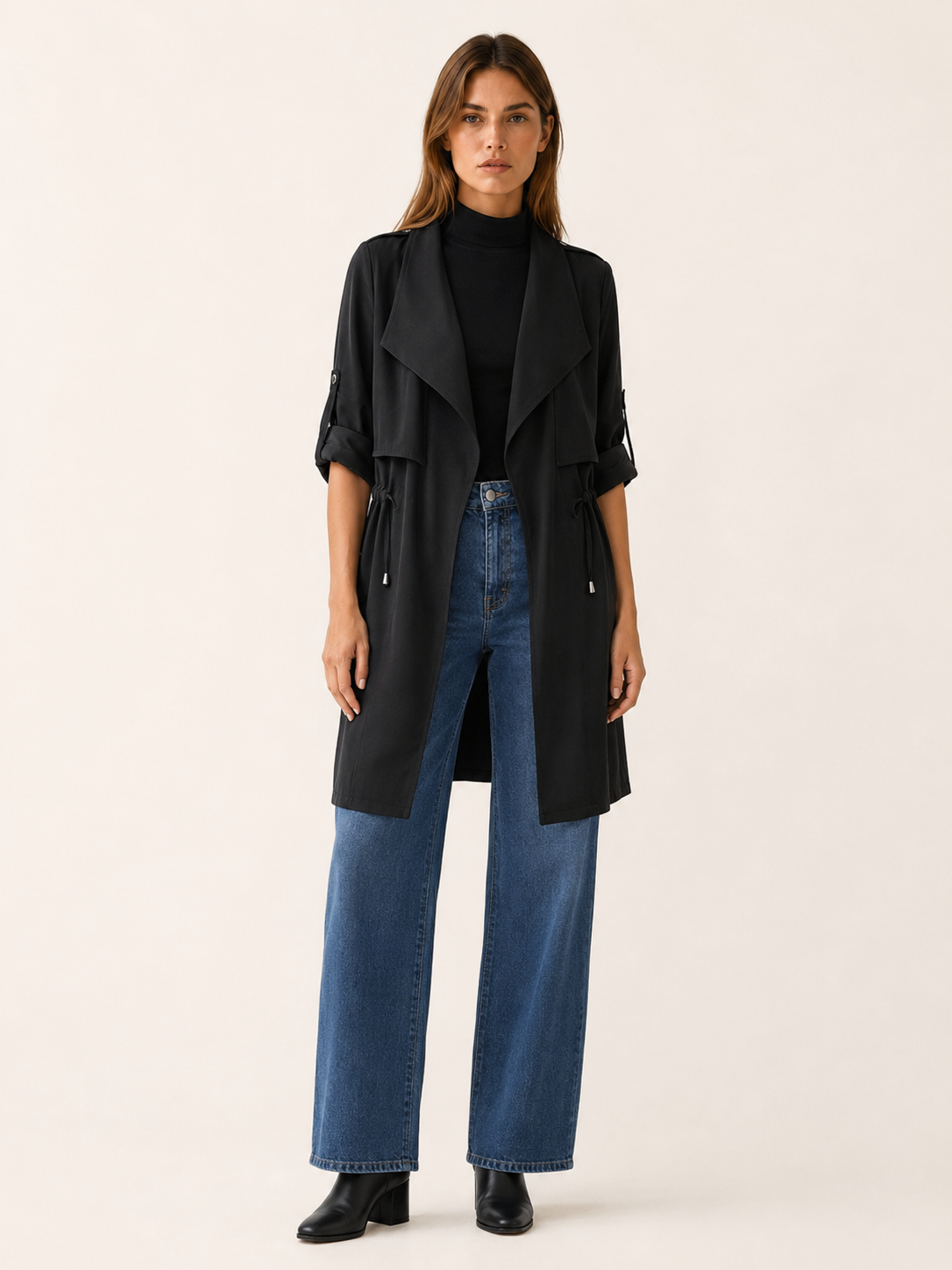 Camille | Women’s Short Trench Coat with Drawstring Waist