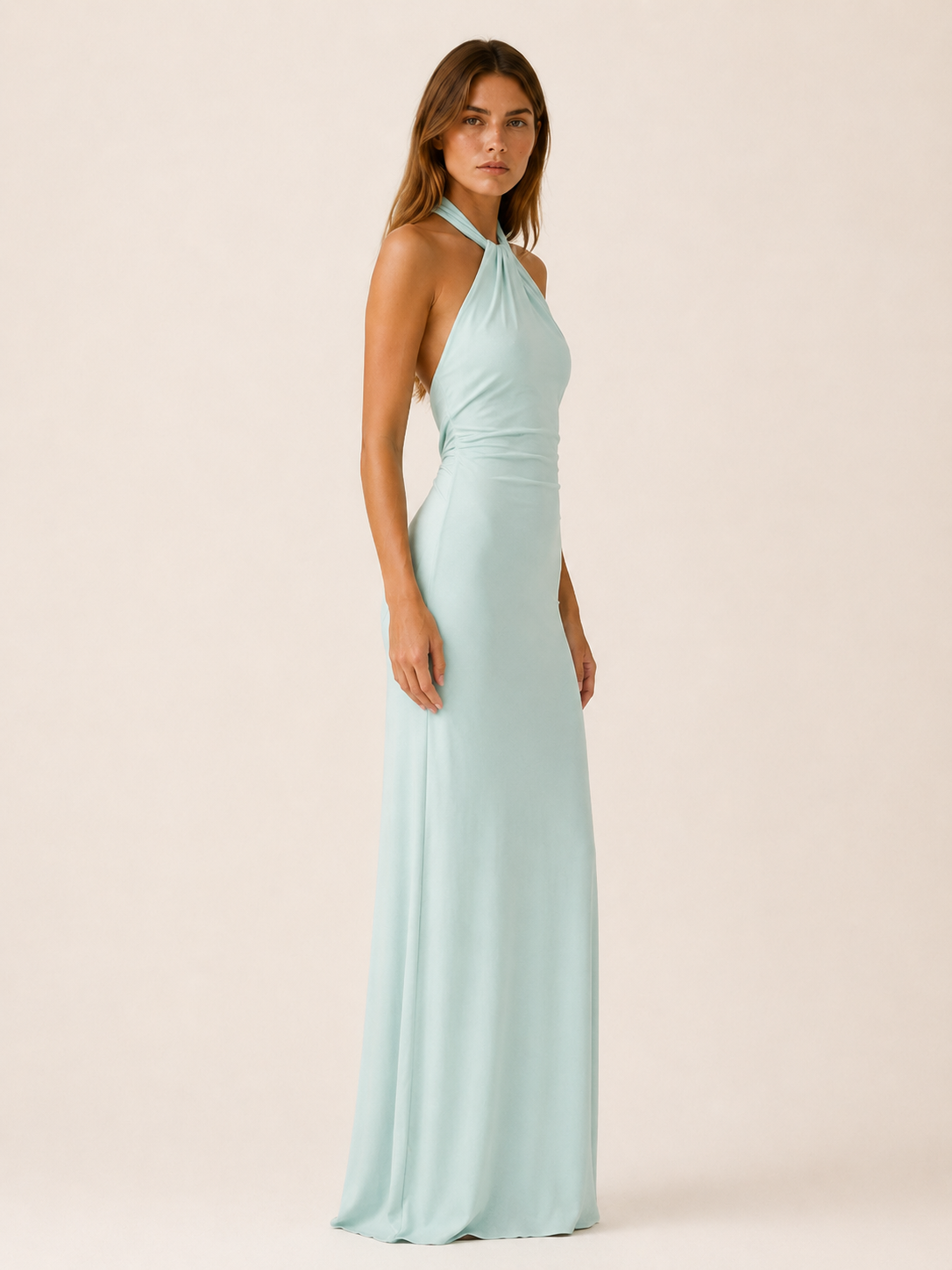 Carissa | Halter Neck Maxi Dress with Open Back