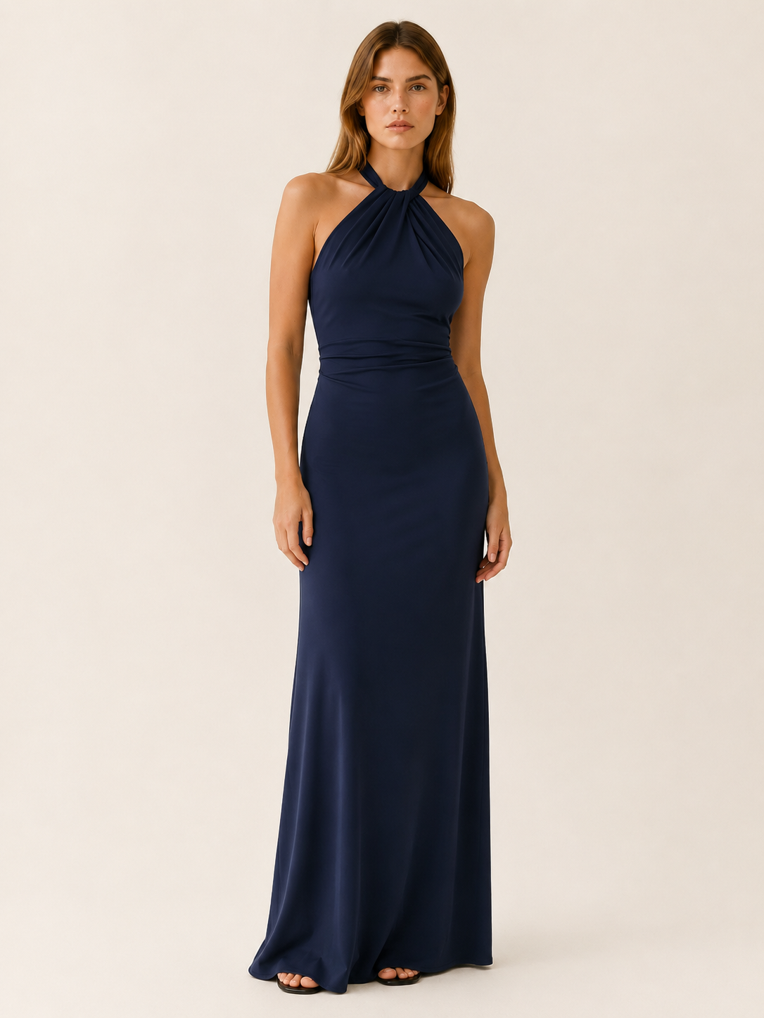 Carissa | Halter Neck Maxi Dress with Open Back