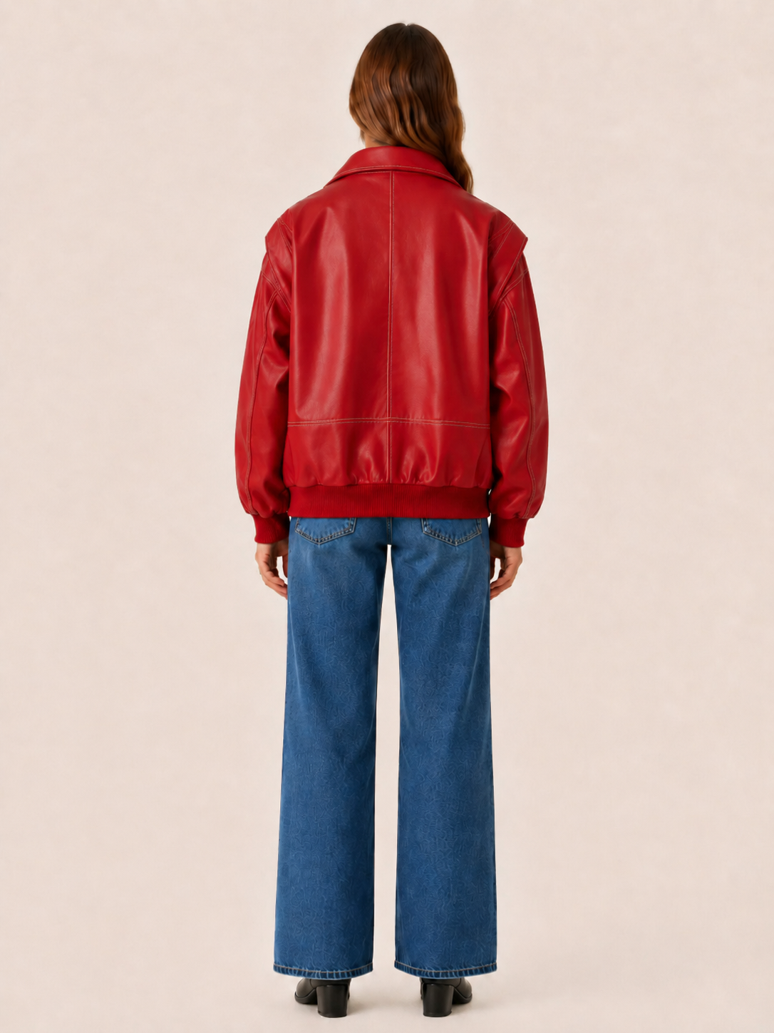 Carys | Bomber Jacket with Contrast Stitching and Oversized Fit