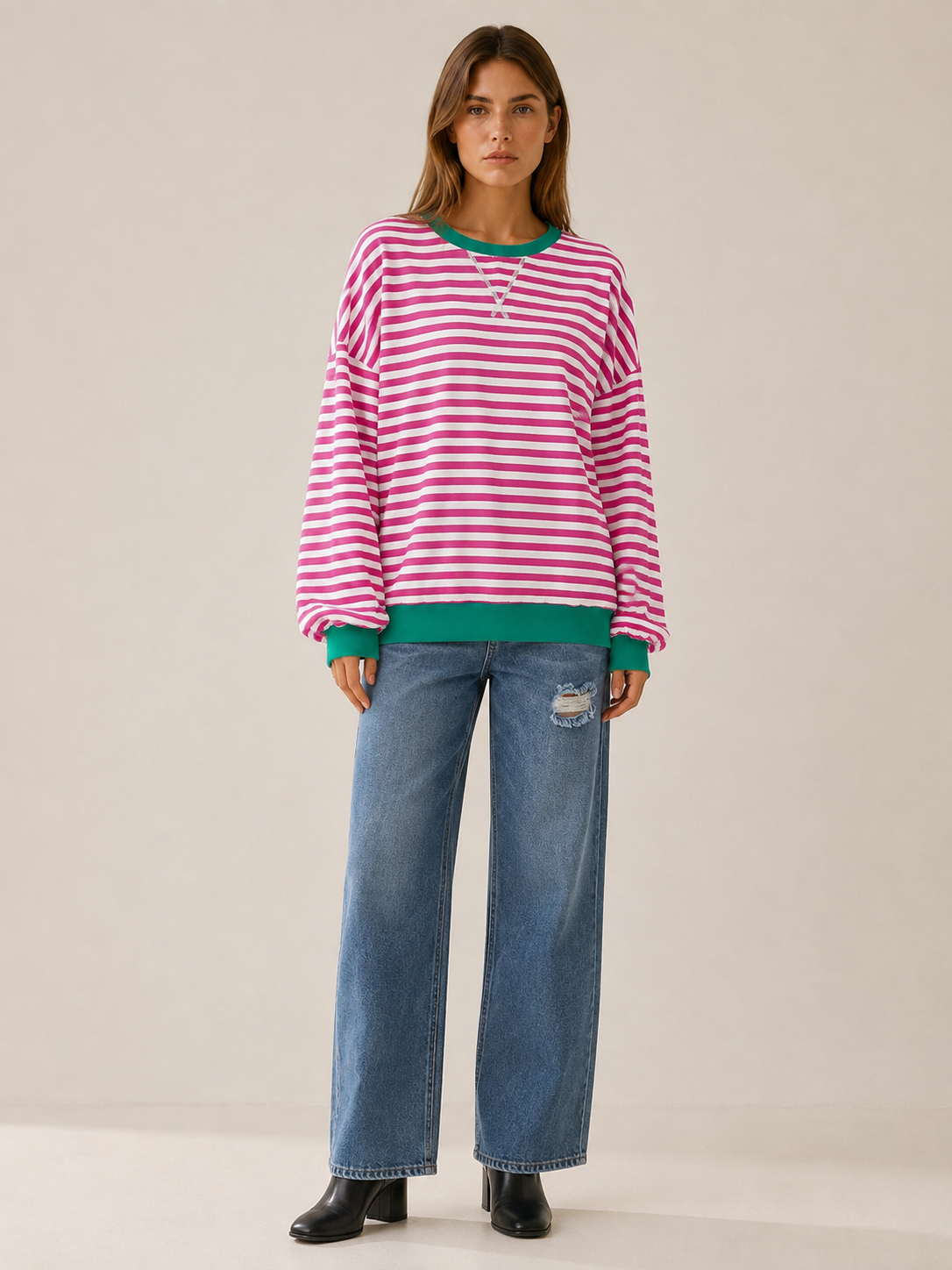 Cassandra | Women's Striped Oversized Jumper