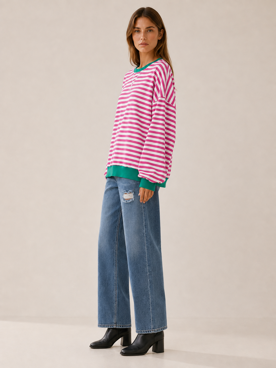 Cassandra | Women's Striped Oversized Jumper