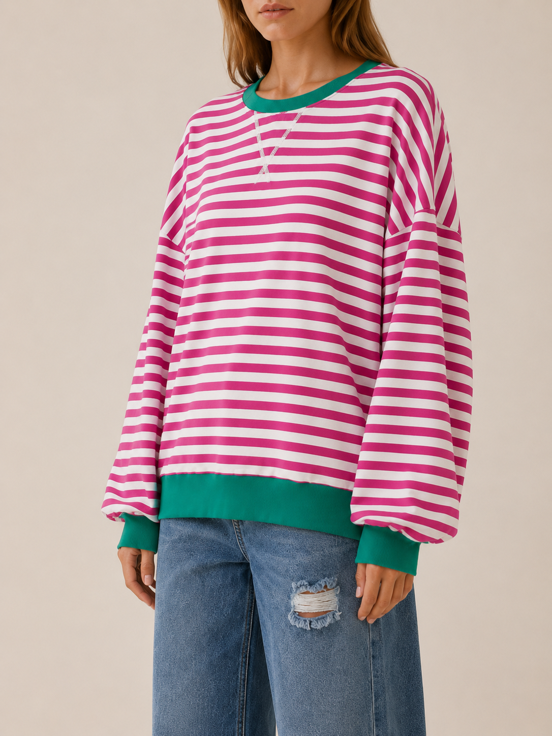 Cassandra | Women's Striped Oversized Jumper