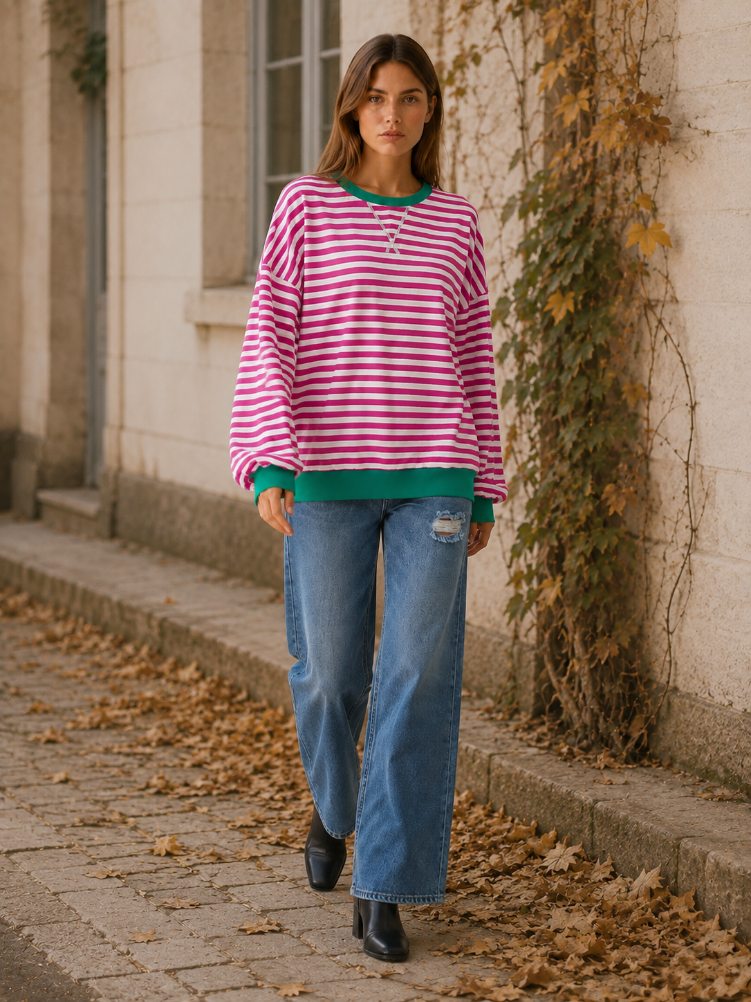 Cassandra | Women's Striped Oversized Jumper