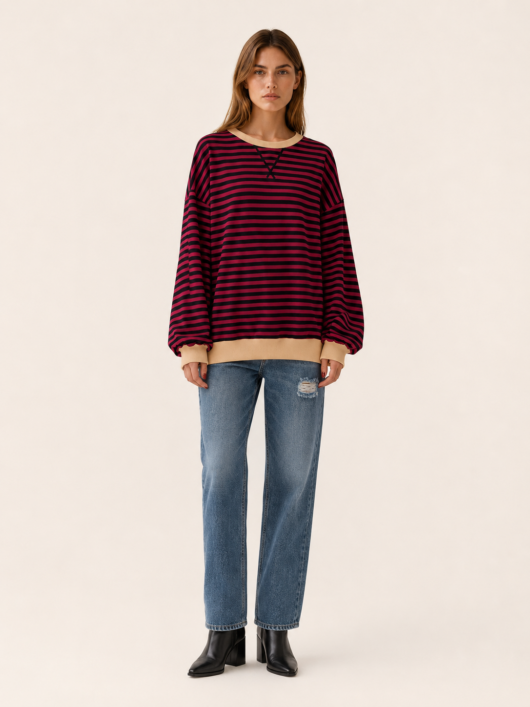 Cassandra | Women's Striped Oversized Jumper