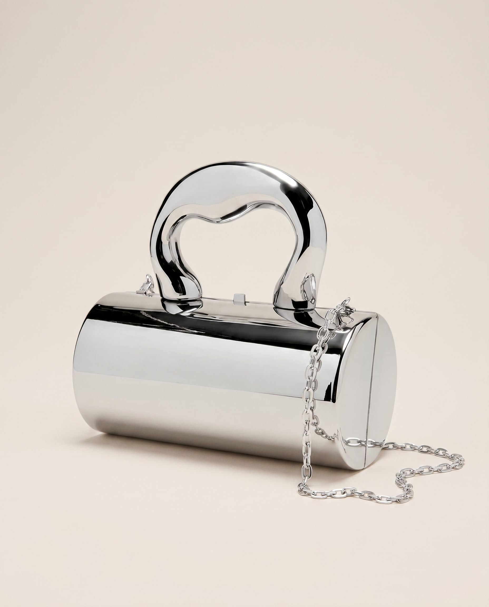 Catriona | Metallic Clutch Bag with Sculpted Handle