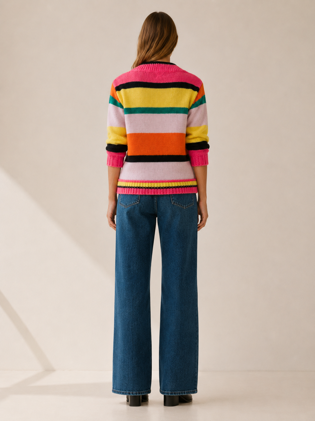 Celandine | Striped Jumper with Crew Neck and Relaxed Fit