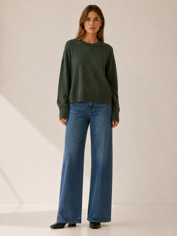 Cendrine | Knit Sweater with Round Neck and Relaxed Fit