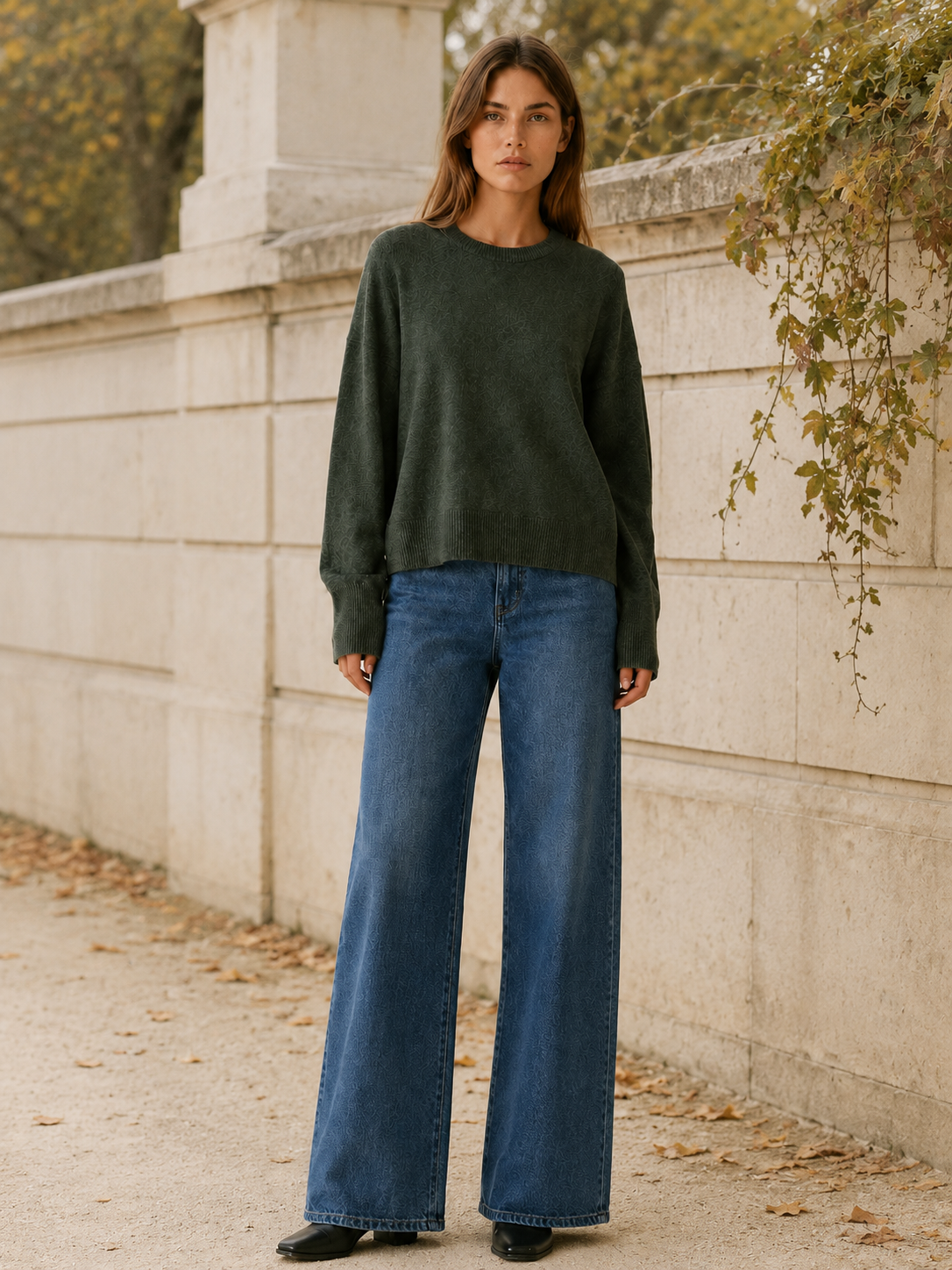Cendrine | Knit Sweater with Round Neck and Relaxed Fit