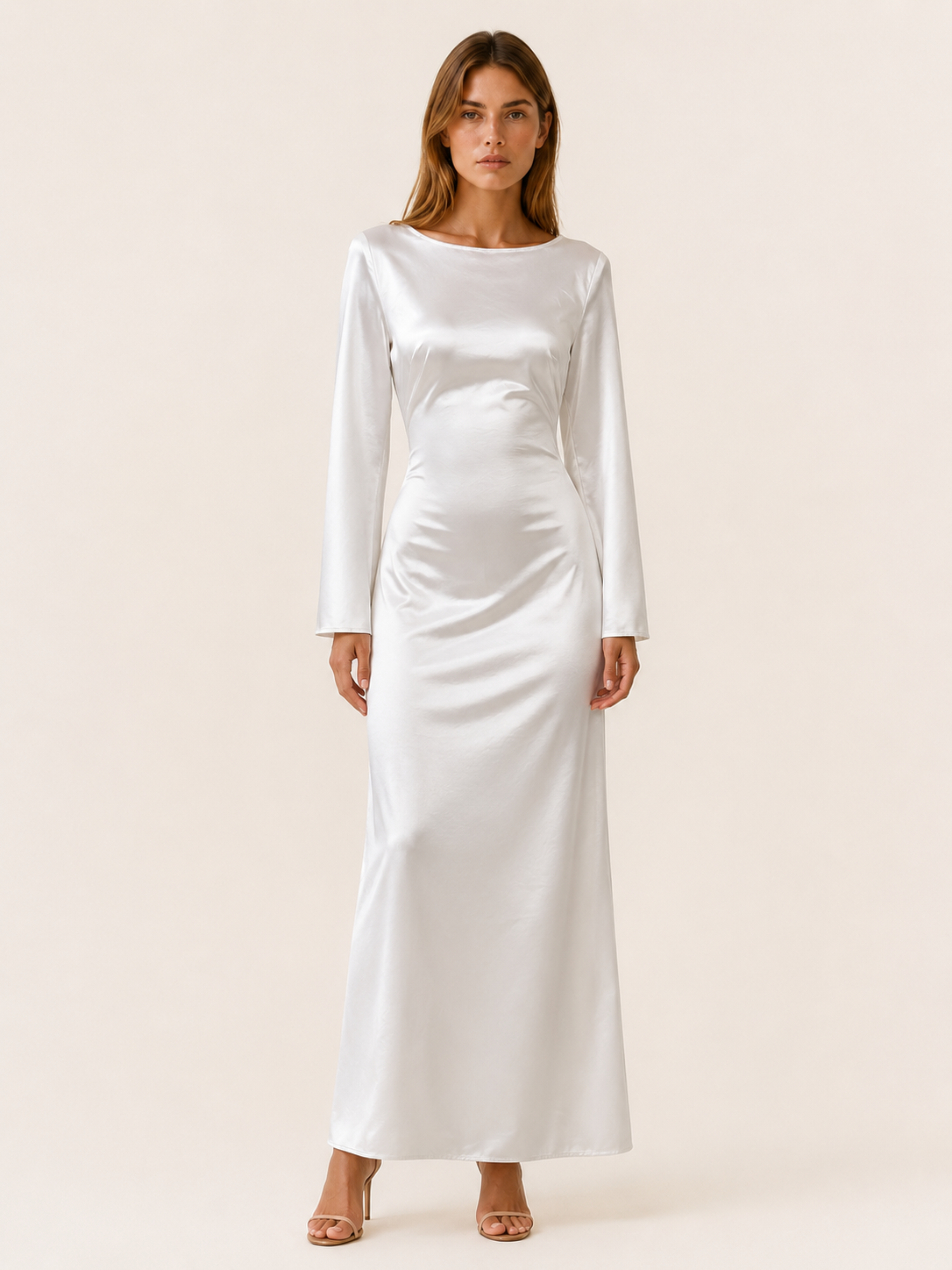 Cerys | Long Sleeve Maxi Dress with Tie Waist