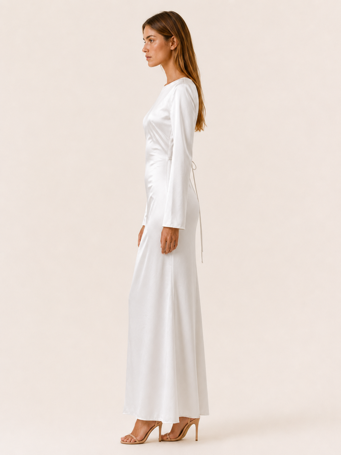 Cerys | Long Sleeve Maxi Dress with Tie Waist