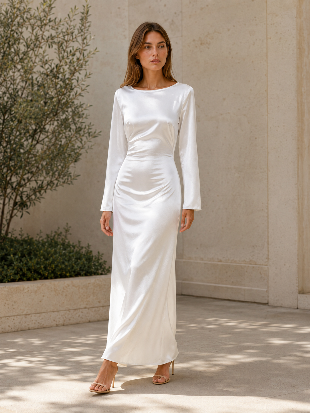 Cerys | Long Sleeve Maxi Dress with Tie Waist