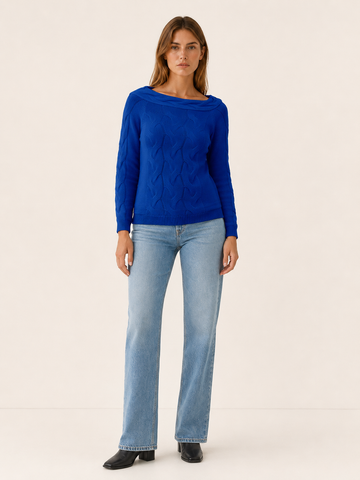 Cevriana | Crew Neck Jumper with Textured Pattern