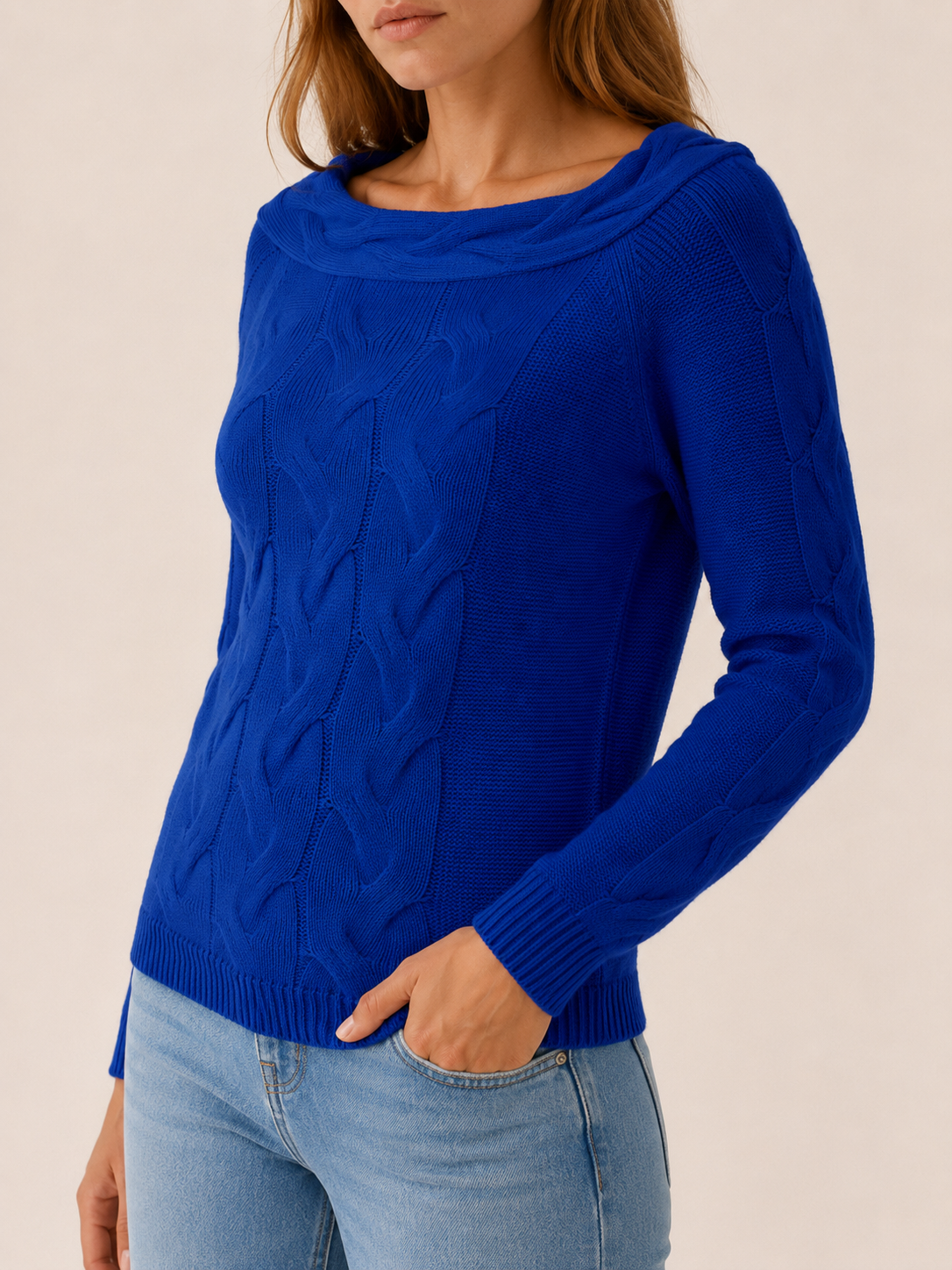 Cevriana | Crew Neck Jumper with Textured Pattern