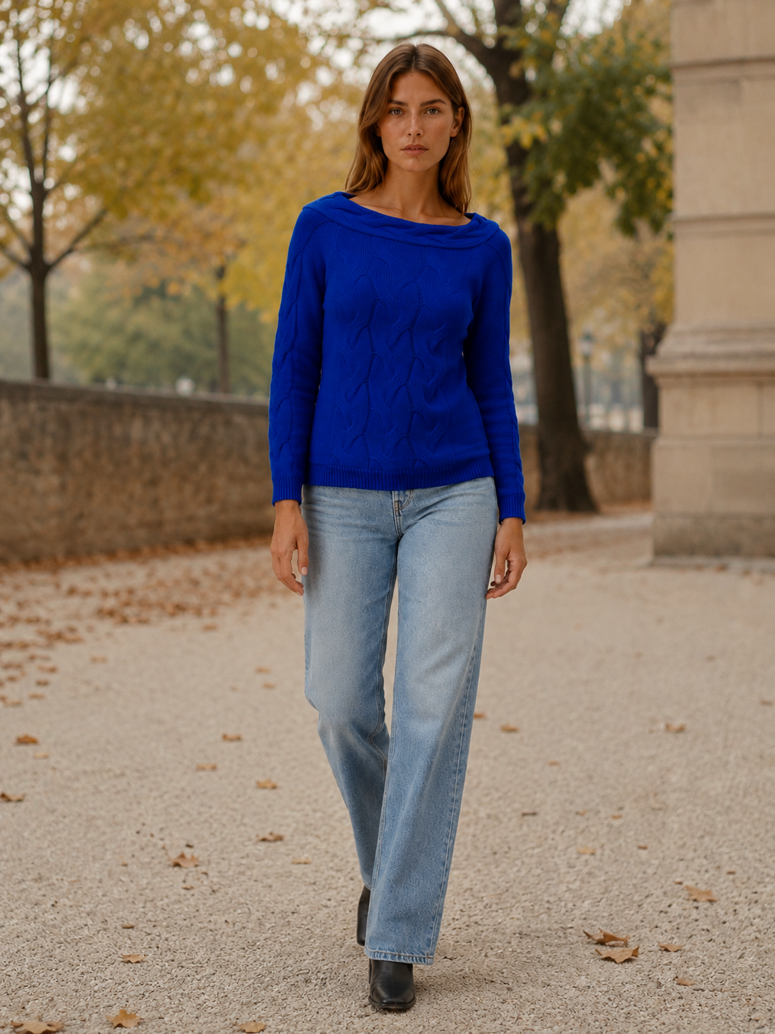 Cevriana | Crew Neck Jumper with Textured Pattern