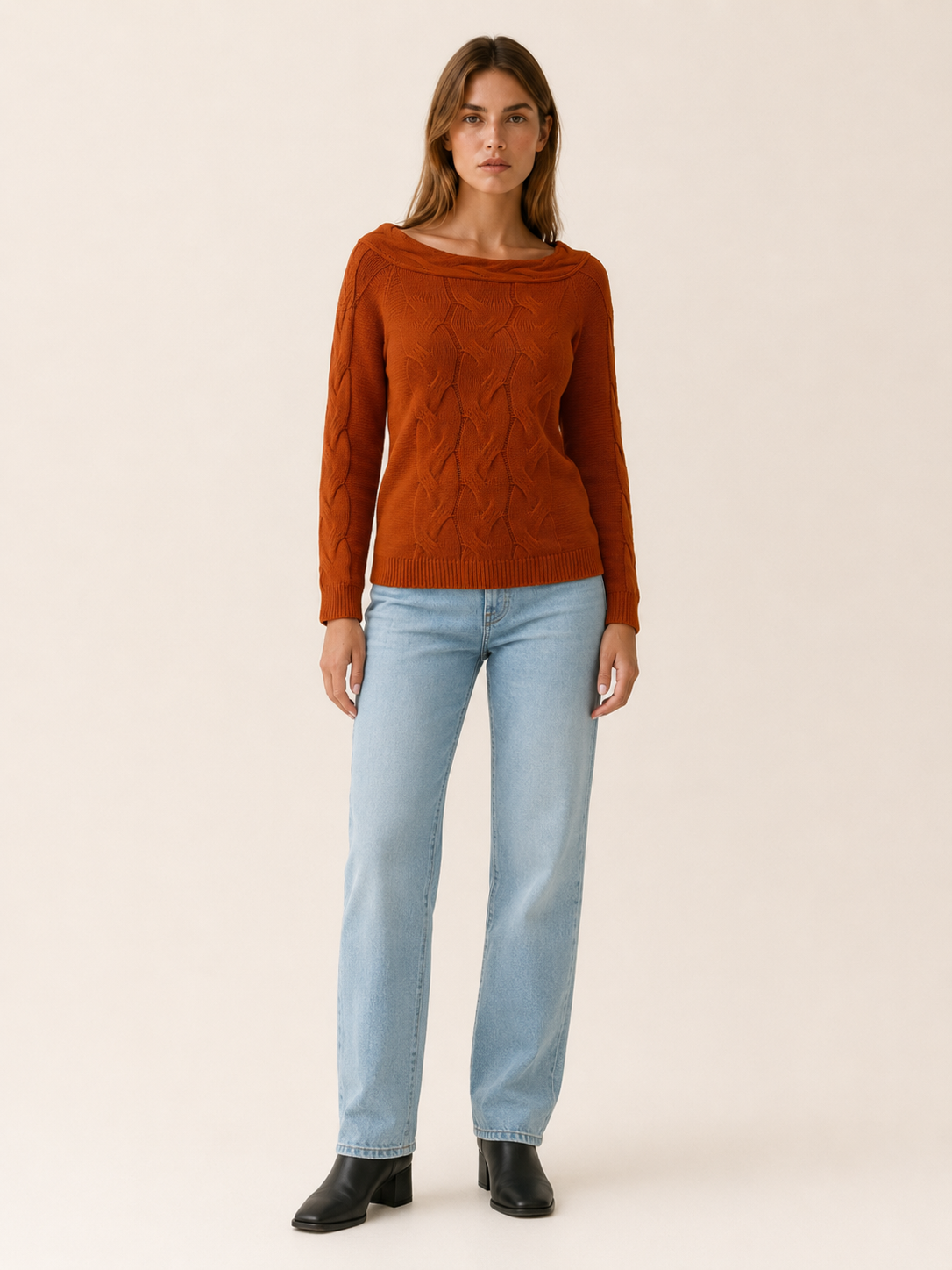 Cevriana | Crew Neck Jumper with Textured Pattern