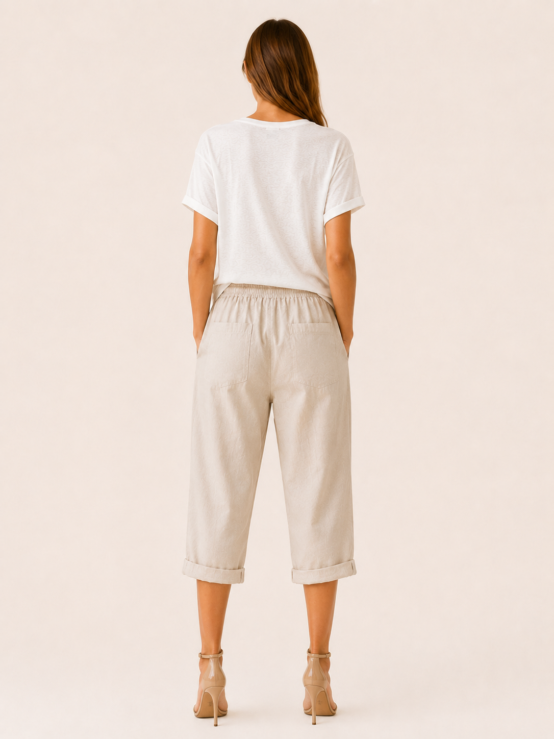 Clemency | Linen Cropped Trousers with Drawstring Waist