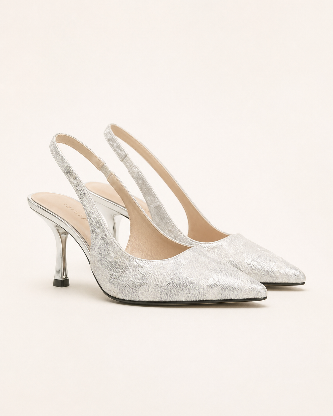 Colette | Lace Heeled Sandals with Slingback Strap