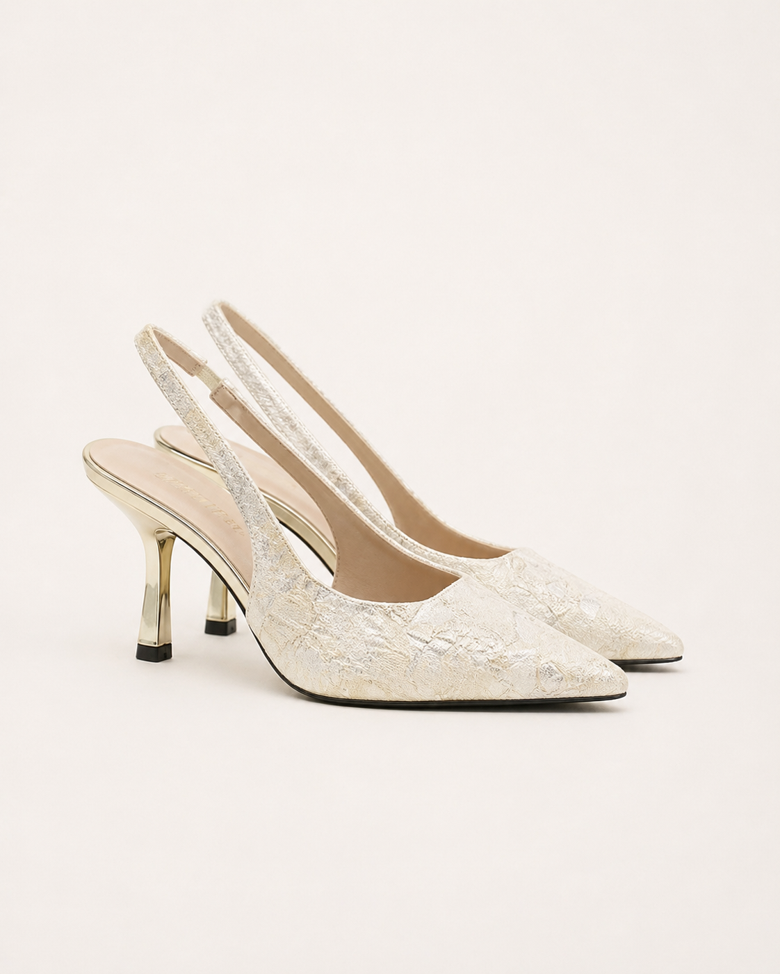 Colette | Lace Heeled Sandals with Slingback Strap